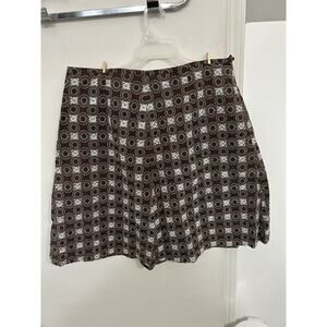 Kim Rogers Brown and White Embroidered Skirt Size 18
